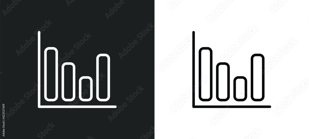 Poster bar diagram icon isolated in white and black colors. bar diagram outline vector icon from business c