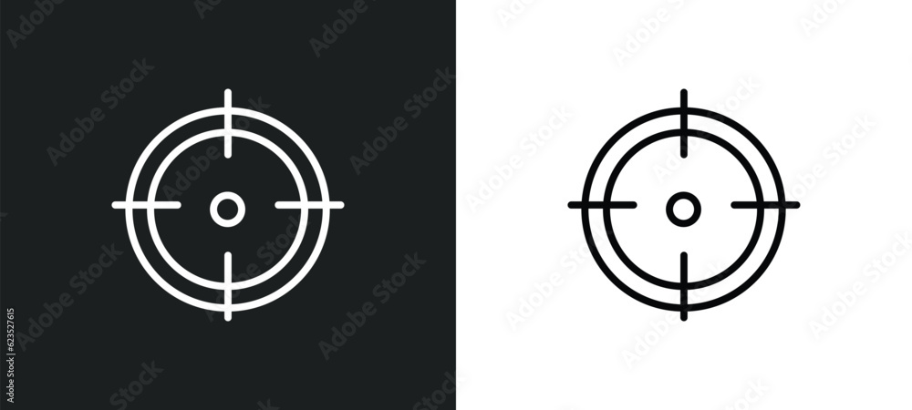 Aufkleber target icon isolated in white and black colors. target outline vector icon from business collection 