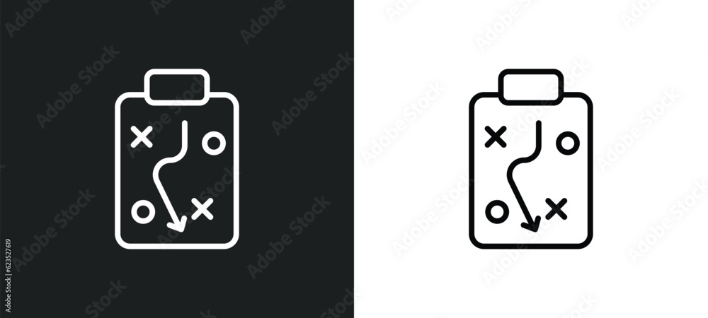 Poster tactic icon isolated in white and black colors. tactic outline vector icon from business collection 