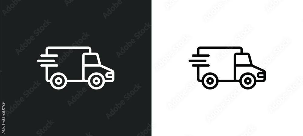 Poster logistic icon isolated in white and black colors. logistic outline vector icon from business collect