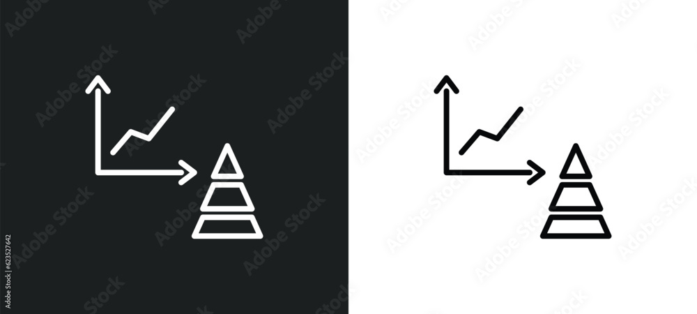 Poster graphs icon isolated in white and black colors. graphs outline vector icon from business collection 