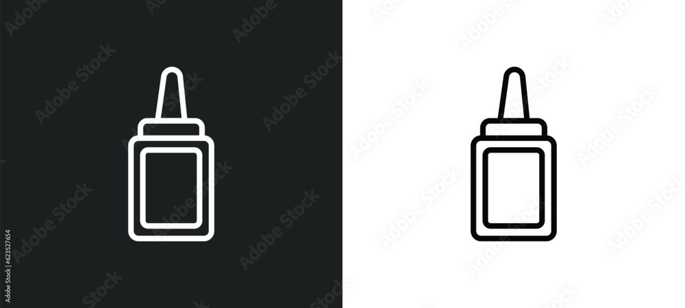 Poster aplicator bottle icon isolated in white and black colors. aplicator bottle outline vector icon from 