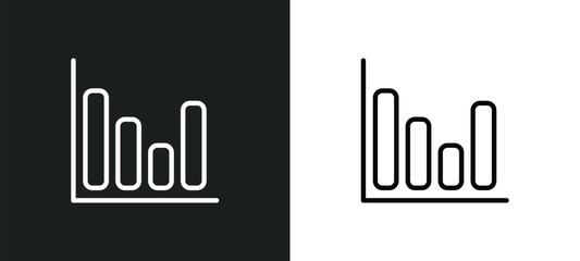 bar diagram icon isolated in white and black colors. bar diagram outline vector icon from business collection for web, mobile apps and ui.