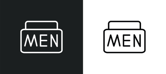 men cream icon isolated in white and black colors. men cream outline vector icon from beauty collection for web, mobile apps and ui.