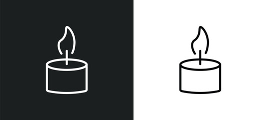 one candle icon isolated in white and black colors. one candle outline vector icon from beauty collection for web, mobile apps and ui.