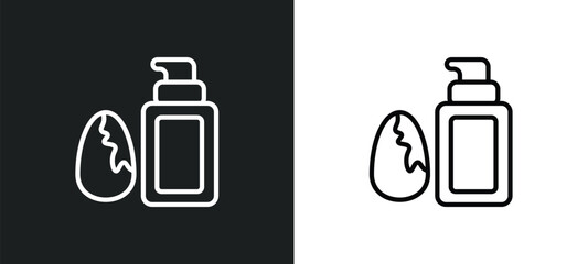 liquid makeup icon isolated in white and black colors. liquid makeup outline vector icon from beauty collection for web, mobile apps and ui.