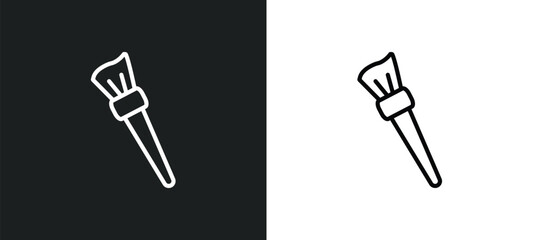 makeup brush icon isolated in white and black colors. makeup brush outline vector icon from beauty collection for web, mobile apps and ui.