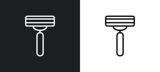 disposable razor icon isolated in white and black colors. disposable razor outline vector icon from beauty collection for web, mobile apps and ui.