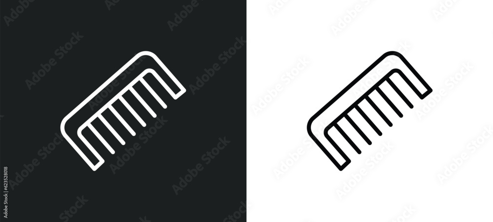 Poster comb icon isolated in white and black colors. comb outline vector icon from beauty collection for we