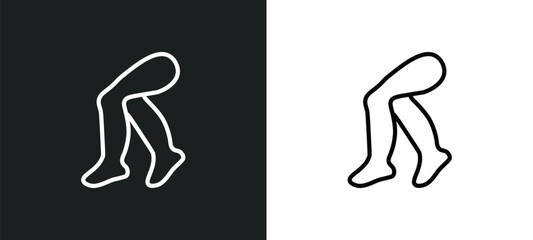 legs icon isolated in white and black colors. legs outline vector icon from beauty collection for web, mobile apps and ui.