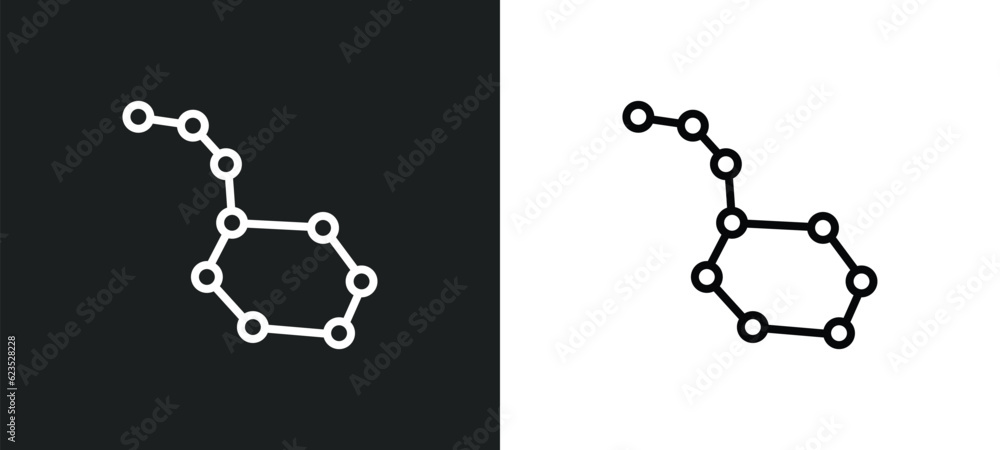 Aufkleber constellation icon isolated in white and black colors. constellation outline vector icon from astron
