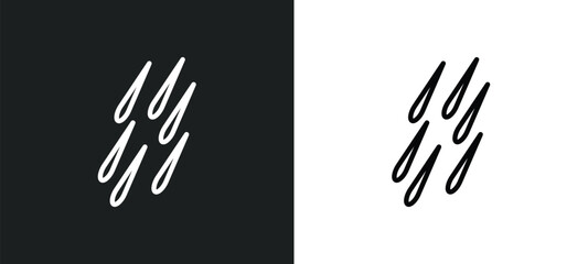 meteor shower icon isolated in white and black colors. meteor shower outline vector icon from astronomy collection for web, mobile apps and ui.