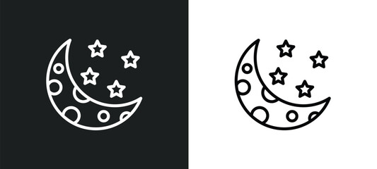 half moon icon isolated in white and black colors. half moon outline vector icon from astronomy collection for web, mobile apps and ui.