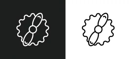 Meubelstickers gamma ray icon isolated in white and black colors. gamma ray outline vector icon from astronomy collection for web, mobile apps and ui. © Farahim