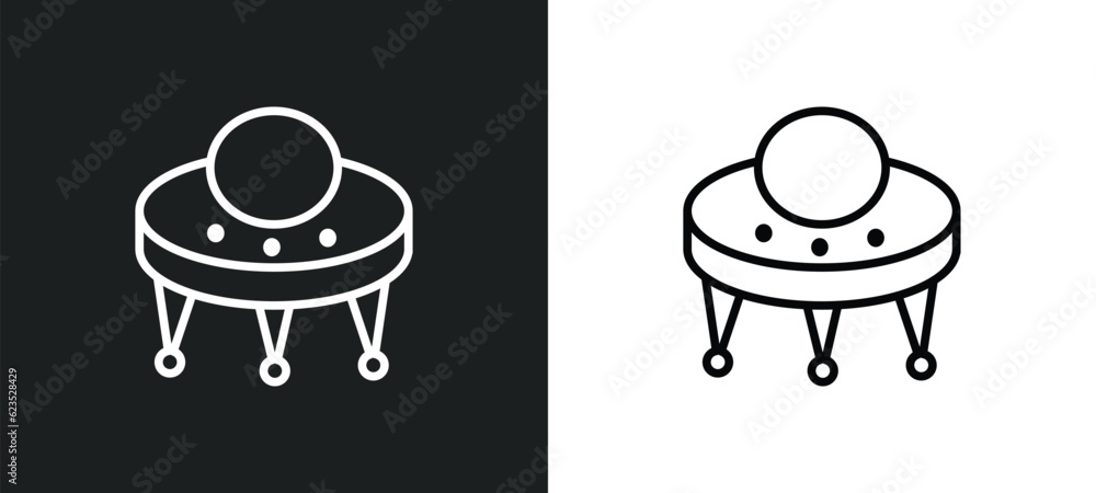 Poster big ufo icon isolated in white and black colors. big ufo outline vector icon from astronomy collecti