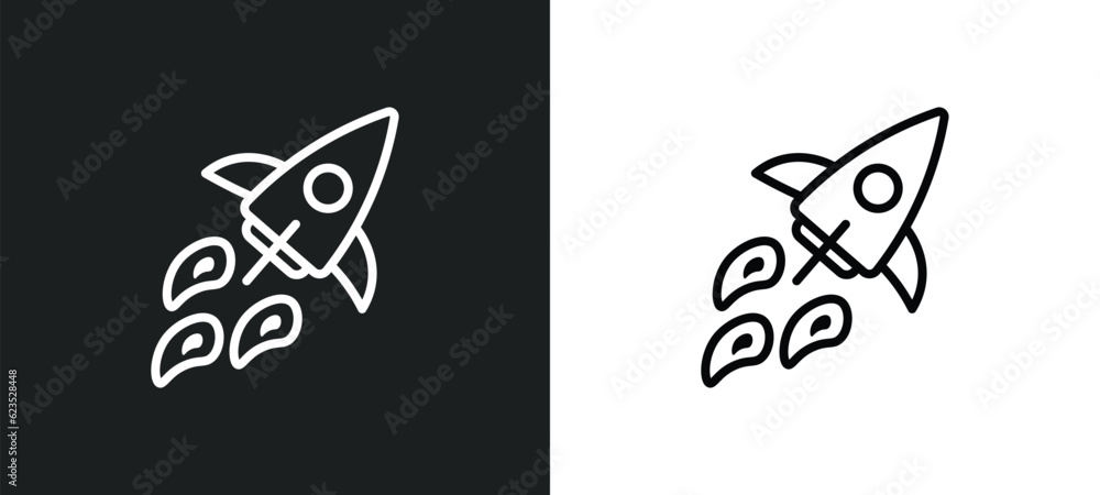 Aufkleber rocket flying icon isolated in white and black colors. rocket flying outline vector icon from astron