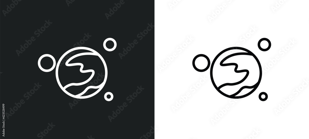 Aufkleber mars with satellite icon isolated in white and black colors. mars with satellite outline vector icon