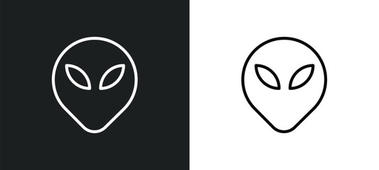 extraterrestial head icon isolated in white and black colors. extraterrestial head outline vector icon from astronomy collection for web, mobile apps and ui.