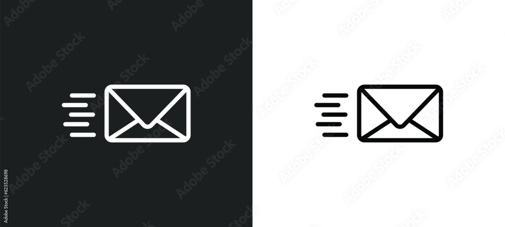 Poster mail icon isolated in white and black colors. mail outline vector icon from artificial intellegence 