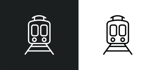 train icon isolated in white and black colors. train outline vector icon from artificial intellegence collection for web, mobile apps and ui.