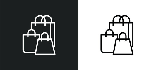 shopping bag icon isolated in white and black colors. shopping bag outline vector icon from artificial intellegence collection for web, mobile apps and ui.