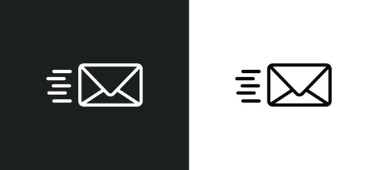 mail icon isolated in white and black colors. mail outline vector icon from artificial intellegence collection for web, mobile apps and ui.