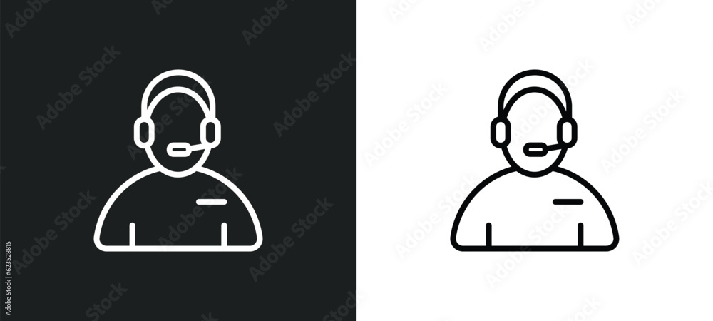 Poster assistant icon isolated in white and black colors. assistant outline vector icon from artificial int