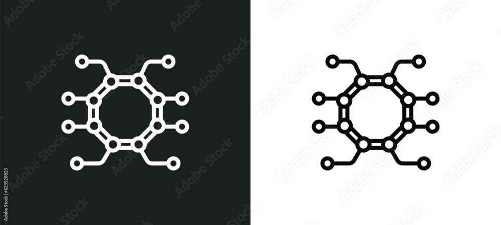 Poster unsupervised learning icon isolated in white and black colors. unsupervised learning outline vector icon from artificial intellegence collection for web, mobile apps and ui.