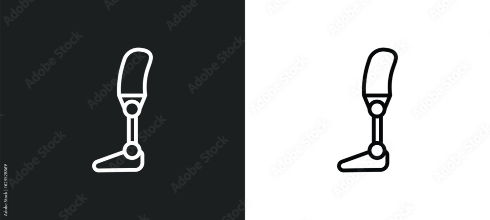 Poster prosthesis icon isolated in white and black colors. prosthesis outline vector icon from artificial i