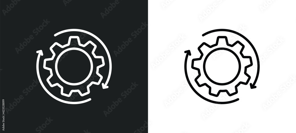 Poster processing icon isolated in white and black colors. processing outline vector icon from artificial i