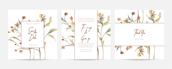 Vector abstract boho wedding invitation template on a nude tulip vector banner poster template