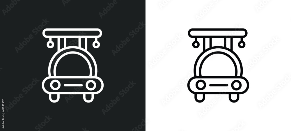 Poster high speed tube icon isolated in white and black colors. high speed tube outline vector icon from ar