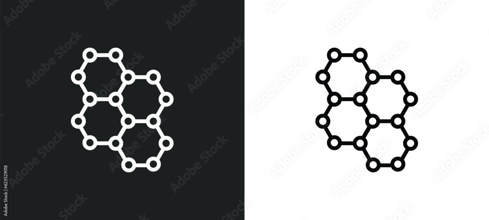 Poster graphene icon isolated in white and black colors. graphene outline vector icon from artificial intel