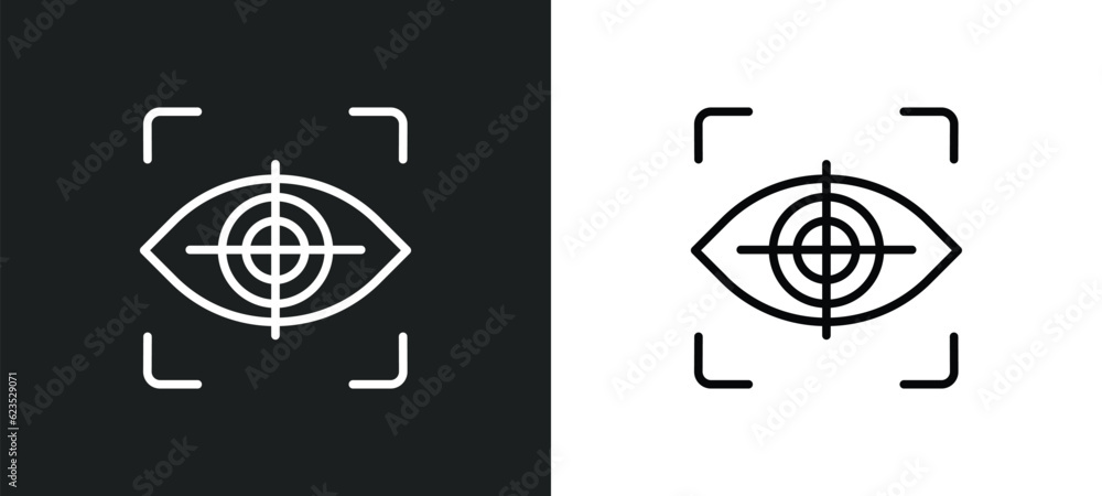 Aufkleber eye tracking icon isolated in white and black colors. eye tracking outline vector icon from artifici