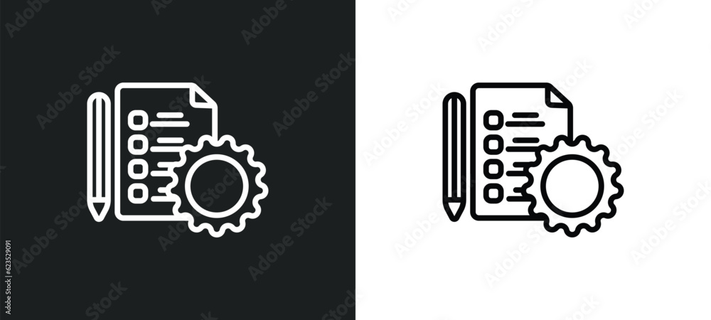 Poster evaluation icon isolated in white and black colors. evaluation outline vector icon from artificial i