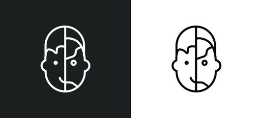 humanoid icon isolated in white and black colors. humanoid outline vector icon from artificial intellegence collection for web, mobile apps and ui.