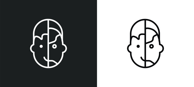 humanoid icon isolated in white and black colors. humanoid outline vector icon from artificial intellegence collection for web, mobile apps and ui.