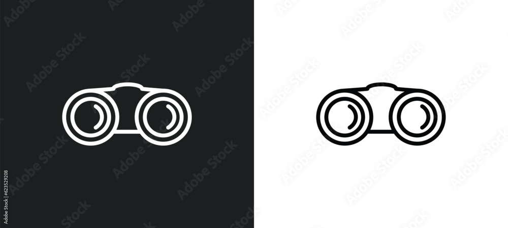 Aufkleber binoculars icon isolated in white and black colors. binoculars outline vector icon from army and war