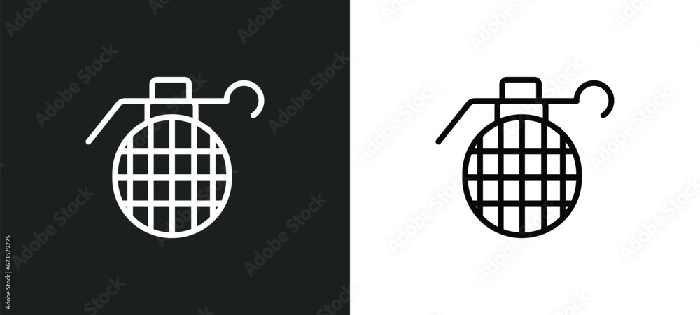 Poster granade icon isolated in white and black colors. granade outline vector icon from army and war colle