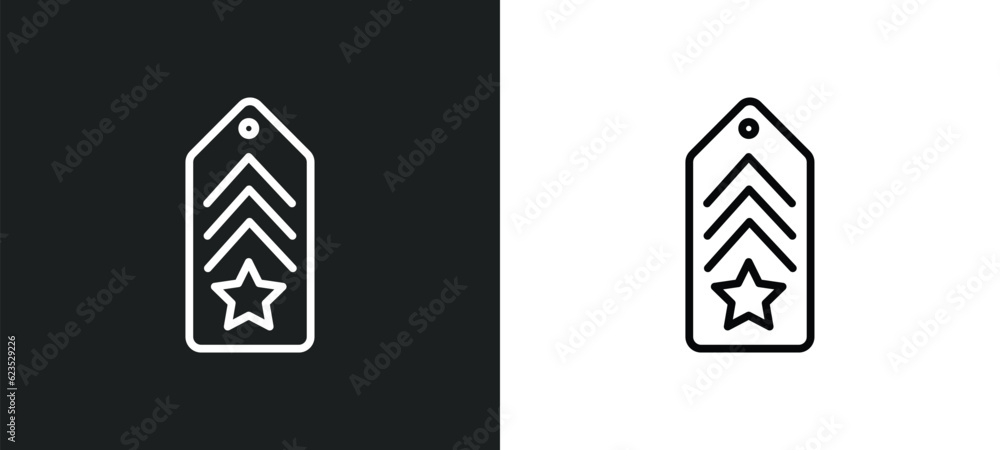 Poster chevron icon isolated in white and black colors. chevron outline vector icon from army and war colle