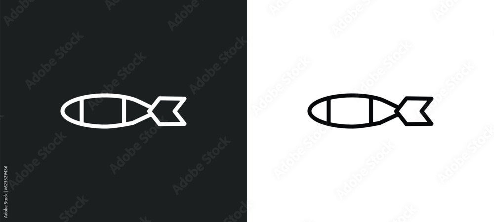 Poster torpedo icon isolated in white and black colors. torpedo outline vector icon from army and war colle