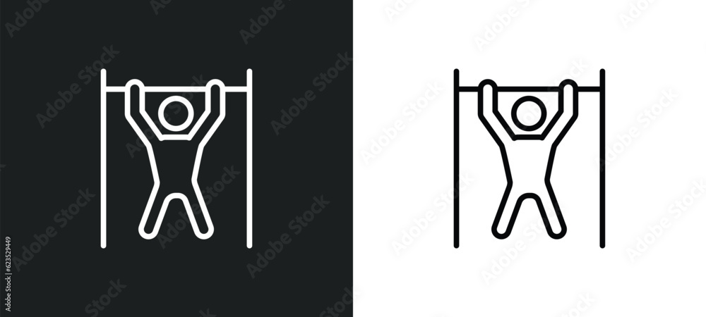 Poster pull up icon isolated in white and black colors. pull up outline vector icon from army and war colle