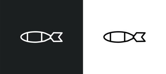 torpedo icon isolated in white and black colors. torpedo outline vector icon from army and war collection for web, mobile apps and ui. - obrazy, fototapety, plakaty