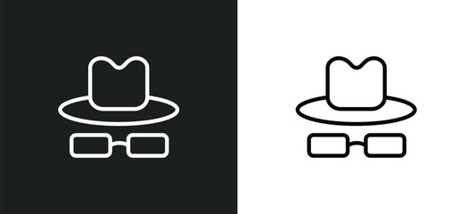 secret agent icon isolated in white and black colors. secret agent outline vector icon from army and war collection for web, mobile apps and ui.