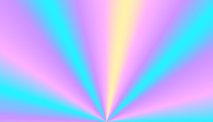 Rainbow holographic background, of pink, blue, yellow rays of light.