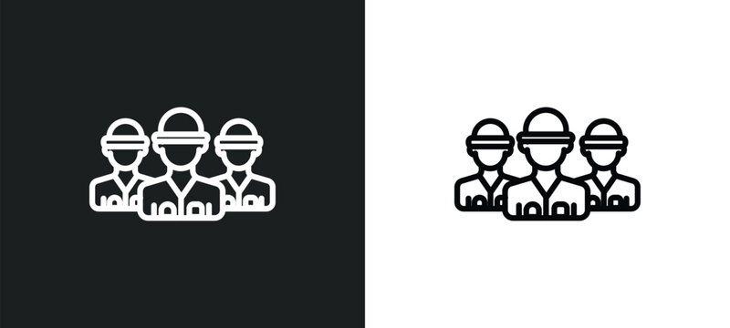 brigade icon isolated in white and black colors. brigade outline vector icon from army and war collection for web, mobile apps and ui.