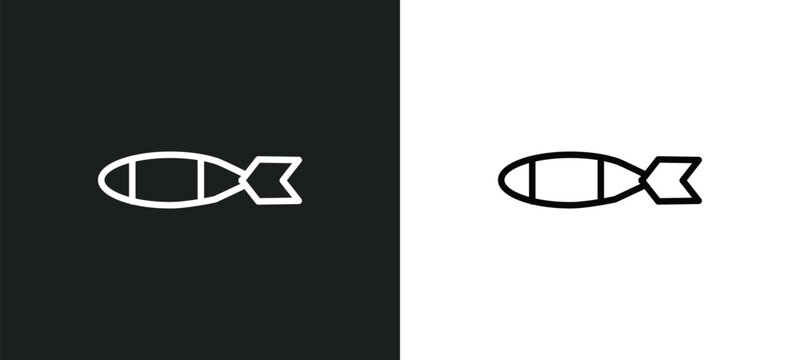 torpedo icon isolated in white and black colors. torpedo outline vector icon from army and war collection for web, mobile apps and ui.