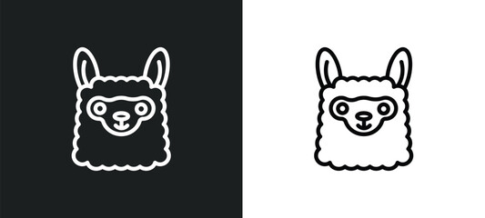 llama icon isolated in white and black colors. llama outline vector icon from animals collection for web, mobile apps and ui. © Farahim
