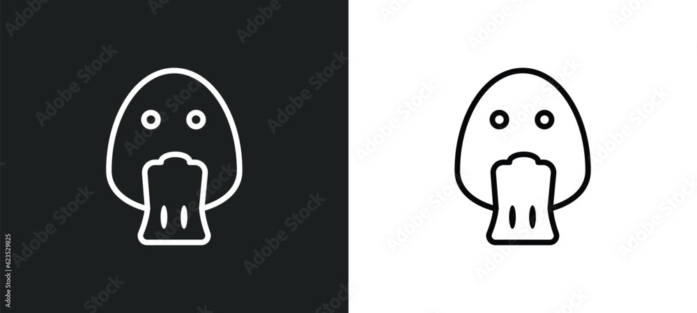 Poster platypus icon isolated in white and black colors. platypus outline vector icon from animals collecti