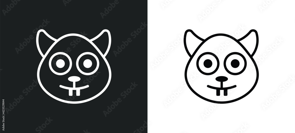 Poster squirrel icon isolated in white and black colors. squirrel outline vector icon from animals collecti